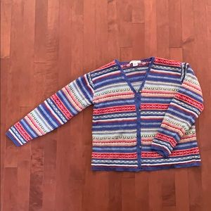 Quirky, colorful cardigan sweater